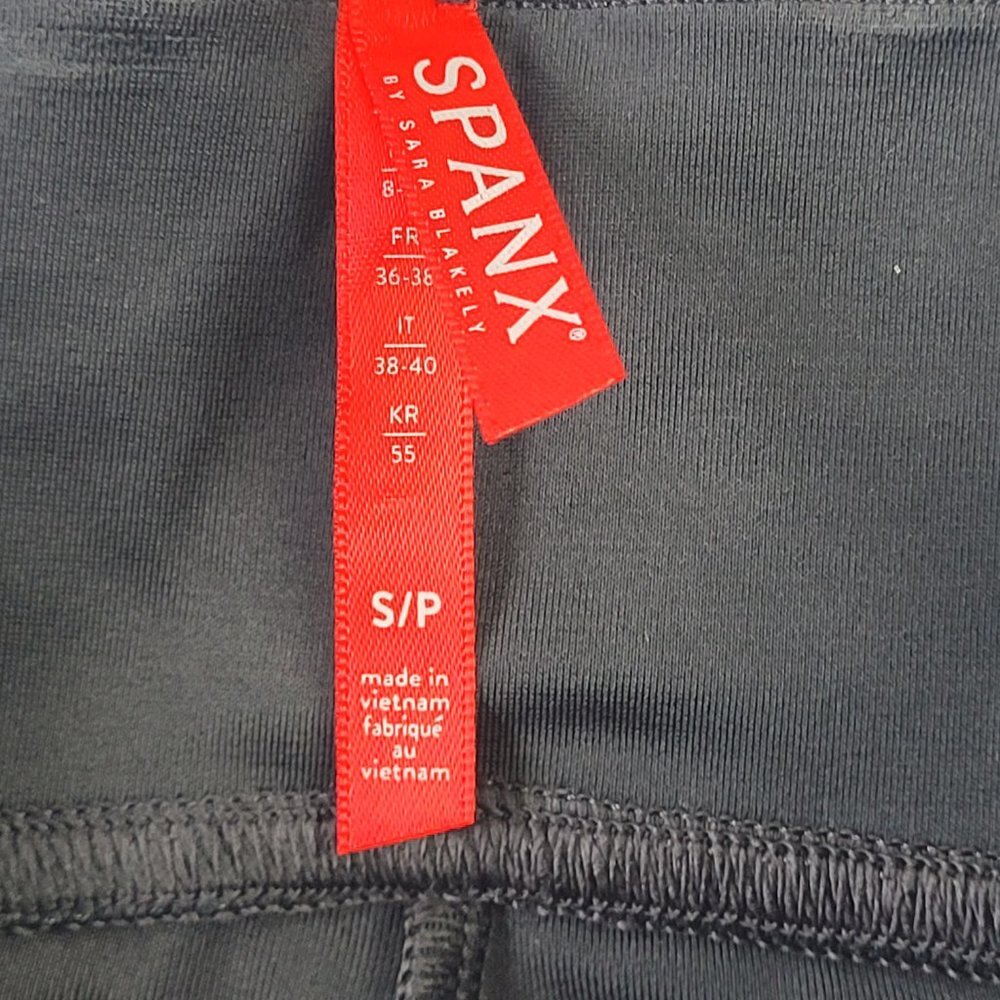 NWT SPANX Faux Leather Black with white Side Stripe Leggings Size S - Picture 9 of 14